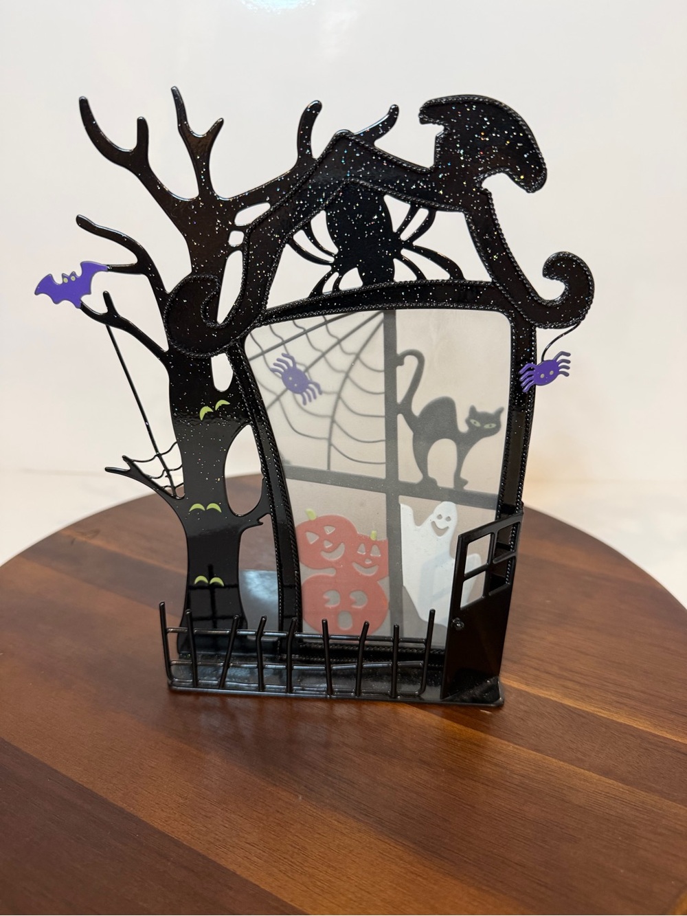 Vintage PartyLite Halloween Haunted House Metal Silhouette Tealight Holder